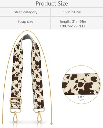 Image of Purse Strap Replacement Crossbody 2 inch Wide Shoulder Strap, Cute Handbag Strap Bag Strap Replacement Belts Adjustable