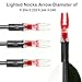 NoxDyn 12pcs X Lighted Nocks for Arrows with .204 .233 .244 .246 Inside Diameter with H, S, GT Bushings, High-Visibility Light Up Nocks with ON/Off Switch for Archery Red