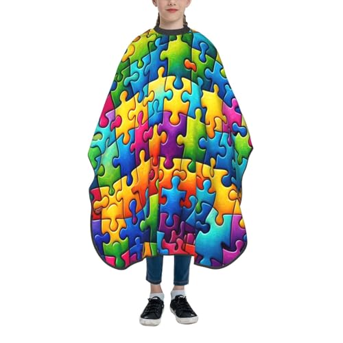 Capa de Corte de Pelo para Niños 39x47 Pulgadas con Cierre de Broche