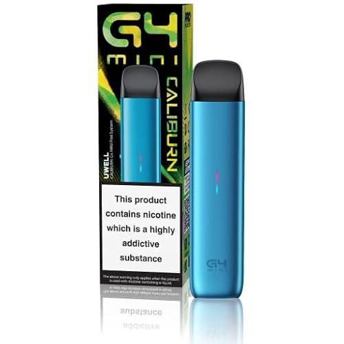 Uwell Caliburn G4 mini | 1100mah | Vape pod kit | Vaper recargable | Vapers sin liquido vaper | Vaper sin nicotina (Lake Blue)