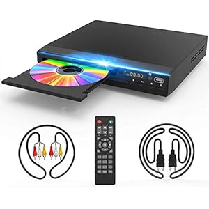 HD DVD Player, CD Players for Home, DVD Players for TV, HDMI and RCA Cable Included, Up-Convert to HD 1080p, All Region…