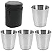 Atuful Schnapsgläser 30ml Flachmann mit Becher Edelstahl Pinnchen Schnappsglaeser in Metall Schnapsglas Osterdeko für Outdoor 4 Stück
