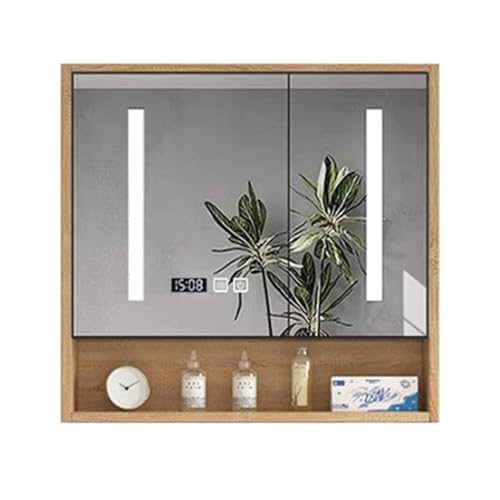 NYTFHMS Led Bathroom Mirror Cabinet - Solid Wood with Intelligent