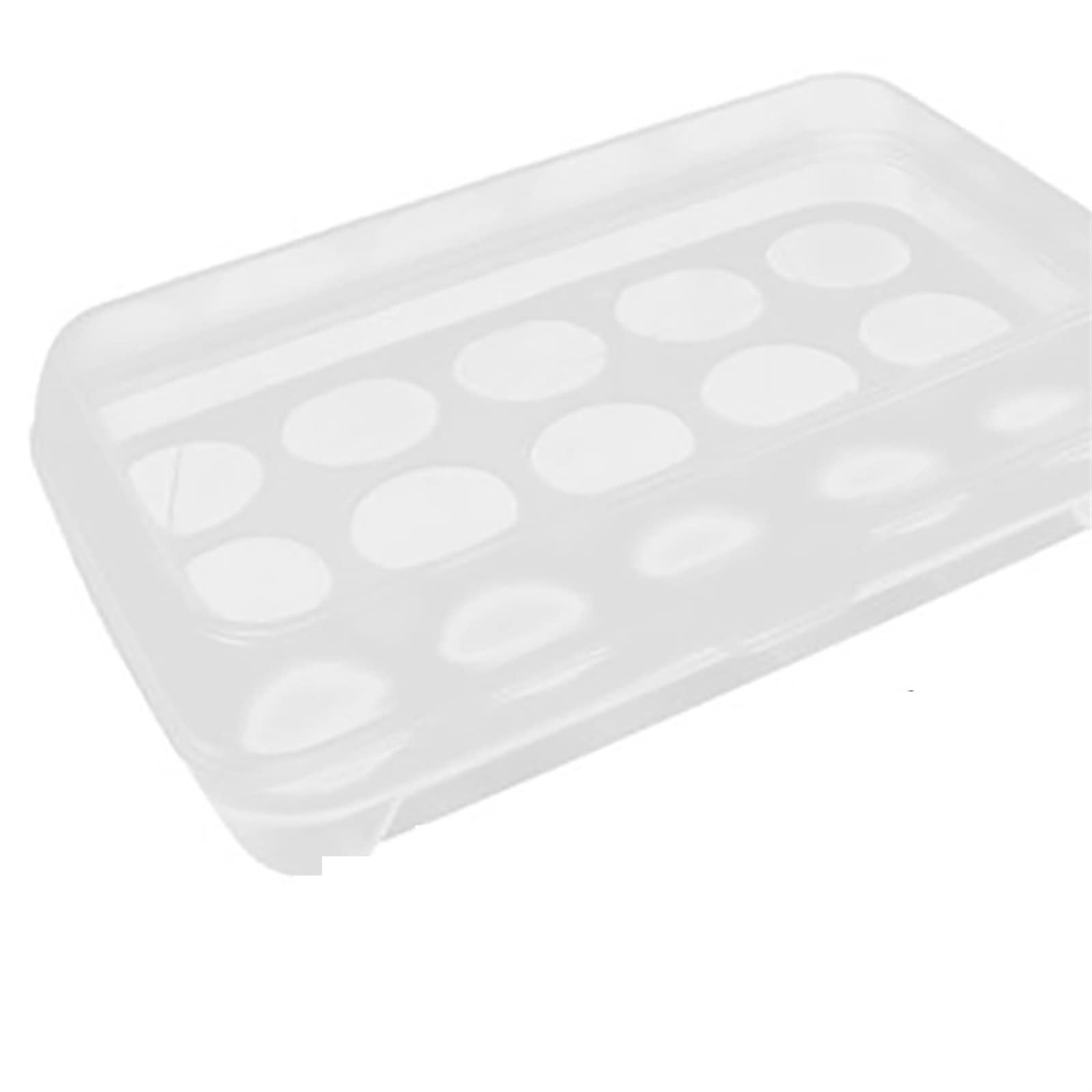 Contenedor de Huevos para refrigerador Caja de Almacenamiento de Huevos Bandeja de Huevos Contenedores Refrigerador de Cocina 15 Rejillas Dispensador de Huevos de plástico