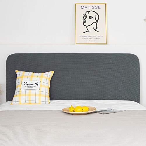 WWQQ Soft Headboard Cover Dust Cover Solid Color Stretch Headboard Slipcover Double/Single Bed Head Covering King_ Size Gray Bed Head Protector Cover 150cm (Color : I, Size : 90-110cm)