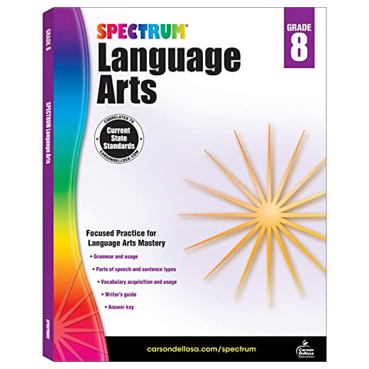 Spectrum Grade 8 Language Arts Workbook—8th Grade State Standards, ELA Writing and Grammar Practice With Writer's Guide and Answer Key for Homeschool or Classroom (160 pgs)