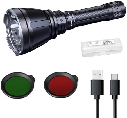Fenix HT18R Hunting Light, 2800 Lumen USB-C Rechargeable 1203 Yards Long-Range Long Throw Flashlight with Red, Green Filter for Hog Coyote Raccoon Varmint Night Hunting