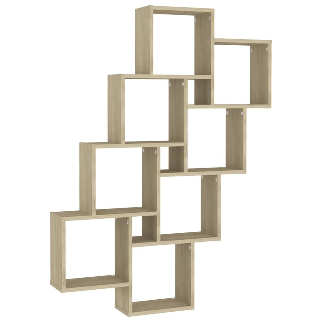 Étagère murale avec compartiments ouverts design moderne en bois