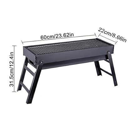Faltbarer Grill - Sofortiger Grill für den Außenbereich, tragbar - Klappbarer Grill aus Edelstahl, Holzkohlegrill in Notizbuchfor, abnehmbarer zusammenklappbarer Mini-Tischgrill für Camping Yatlouba – Bild 5