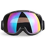 4-FQ Motocross Goggles for Dirt Bike, Motorcycle, ATV, Off-Road, Riding, Racing, Ski - Windproof Dustproof for Men, Women, Youth, Kids (Black Frame, Color Lens)