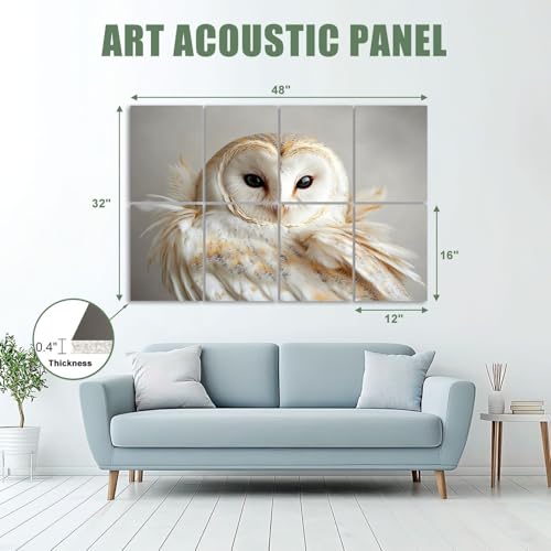 Paneles Acústicos Artísticos 8 Pack Owl Twisted Head Multi3, 48"x32", Absorbentes de Sonido, Decorativos Autoadhesivos para Estudios y Oficina miniatura 2