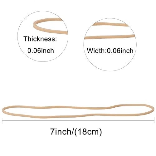Foshine Rubber Bands Large Beige 7 inch 0.5bl Elastics Bands Size117A Long Rubber Band For Office Supplies Home Big #117A (7" x 1/16") image 8