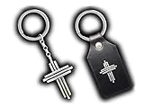 Sterling Silver Cross Keychain in a Large Carving Design or a Small Carving on Leather Design Handmade by Paxton