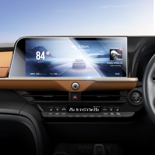 Lamicall 2025 トヨタ クラウン専用 ナビ保護ガラスフィルム 12.3インチ 1:1高精度カット 高透過率 9H強化ガラス フィルム 傷防止 高感度タッチ 撥水撥油 液晶保護フィルム 耐衝撃 反射防止 画面保護シート 自己吸着 貼付け簡単 スクリーン プロテクター カーナビ アクセサリー