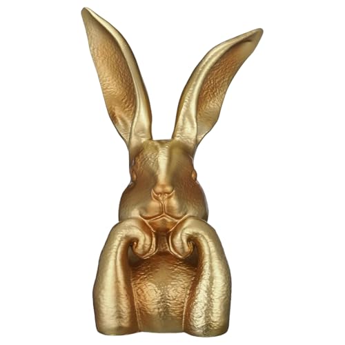 13.58‘’ Premium Large Easter Gold Resin Bunny Table Decor, Easter