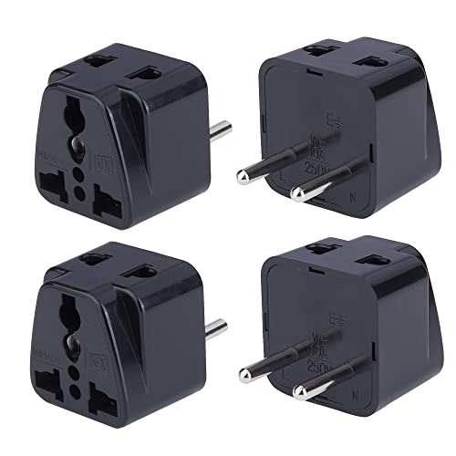 Image of MX Universal Travel Adapter Type‑C - India to Europe (Turkey, Spain, Italy), Indonesia, Korea & More | 2‑in‑1 Conversion Plug for Home & Office - Black