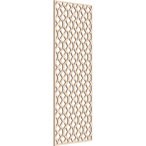 Image of Resort Decorative Pierced Fretwork Wood Wall Panels, 25 3 /8 inchW x 64 3 /8 inchH x 3 /8 inchT, Red Oak