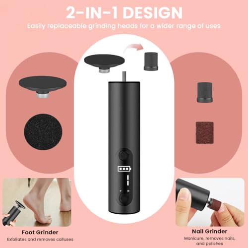 Pédicure électrique 2 en 1 avec râpe à pieds rechargeable Type-C