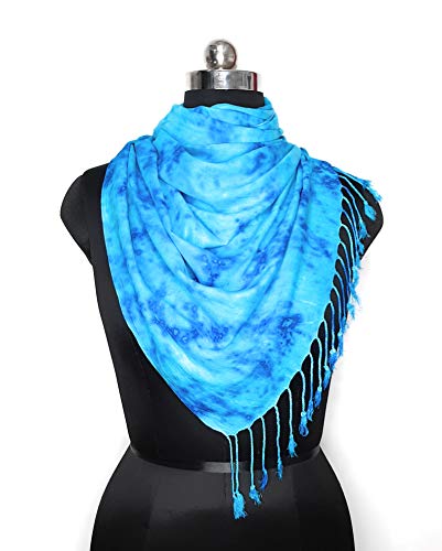 Image of Rayon Scarf for Men & Women | Lightweight Stole, Shawl & Wrap with Batik Design | All-Season Summer & Winter Wear | Soft & Breathable Fabric (28 x 72 inches)