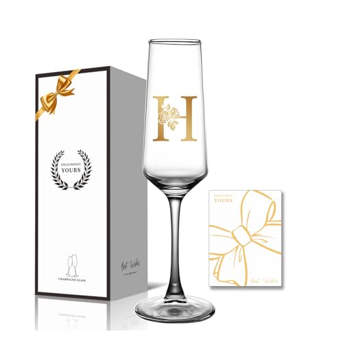 Monogrammed Champagne Flutes with Initials