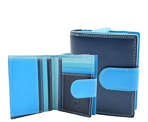 Portefeuille RFID cuir souple femme Hol840 avec porte-carte sécurisé multicolore
