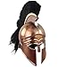 Greek Corinthian Wearable Armor Helmet with Plumes & Hairs | Leather Liner | Roman Trojan Spartan LARP Costume Silver (Corinthian Copper - Without Base)