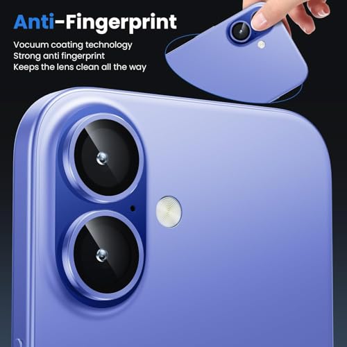 Image of RODMED Premium Camera Lens Protector Compatible For iPhone 16 Plus (Blue) Camera Lens Protector - 9H Tempered Glass, Military-Grade Anti-Scratch, Case-Friendly, Easy Install Frame