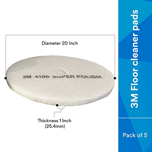 Image of 3M White Super Polish Pad 4100, 20 in (508 mm), 5 Pads /Case