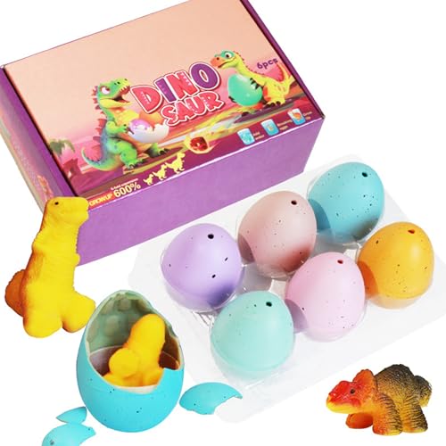 Tsawntd Huevos para incubar, 6 Piezas de Huevos de Dinosaurio para incubar para niños, Juego de Juguetes Sorpresa Gigantes para Crecer en Agua, Huevo de Dinosaurio para niños