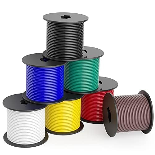 400Ft 7X Rolls Trailer Wiring Harness Kit Enough14 Gauge Automotive Primary Wire Spools RV Standard Low Voltage 12V CCA for RV Camper Towing Wiring Car Stereo Audio Hookup Wiring (2800FT Total)