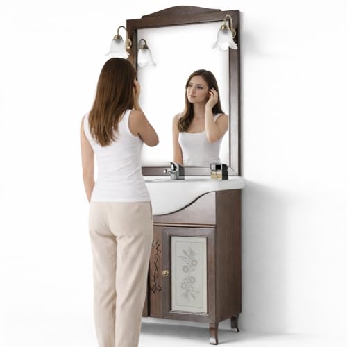 Ante in Vetro: Le due ante in vetro temperato sono progettate per garantire sicurezza e stile, consentendo di visualizzare gli oggetti all'interno e rendendo il mobile elegante e sofisticato, pur mantenendo la funzionalità.