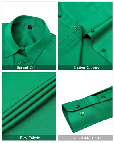 Image of J.VER Womens Dress Shirts Long Sleeve Button Down Shirt Wrinkle-Free Business Casual Blouse Office Work Tops