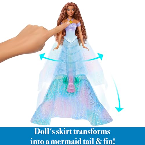 Disney The Little Mermaid Transforming Ariel Fashion Doll, Switch from Human to Mermaid, Toys Inspired by the Movie, HLX13 - Image 4