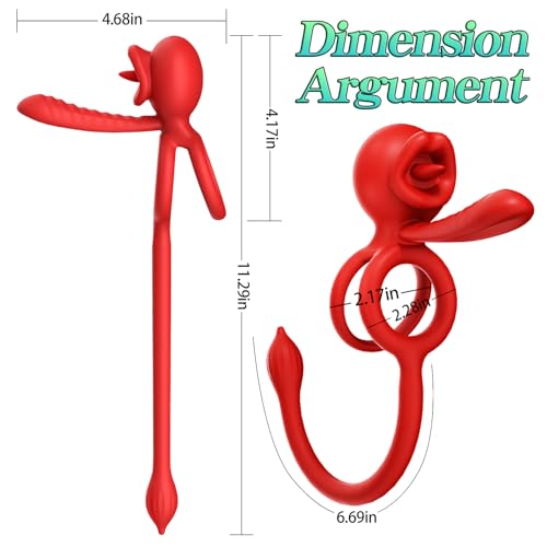 Image of Couples Sex Toys Vibrating Cock Ring, 3-in-1 Dual Cock Ring Vibrator 9 Modes for Clitoral Stimulator with Tongue Licking, Silicone Vibrating Penis Ring Adult Sex Toys for Mens Vibrator