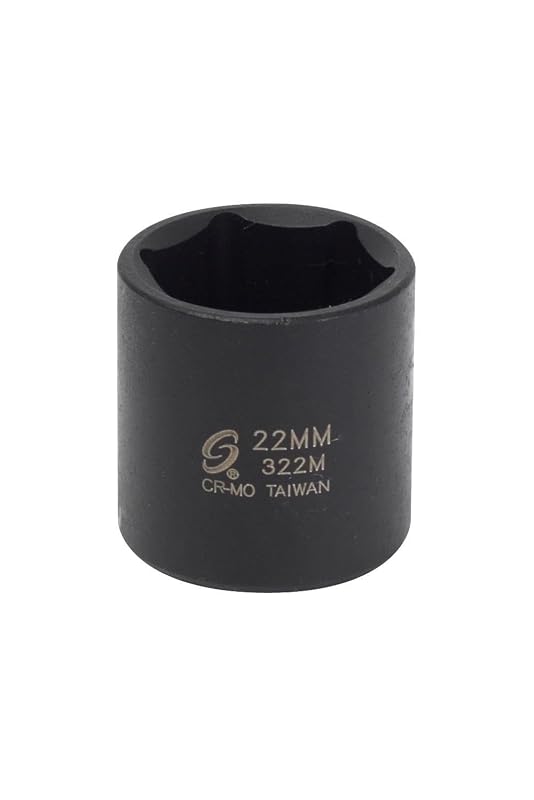 Soquete de impacto Sunex Tools 22 mm com encaixe de 9,5 mm (3/8 pol.), 6 pontos, modelo 322M