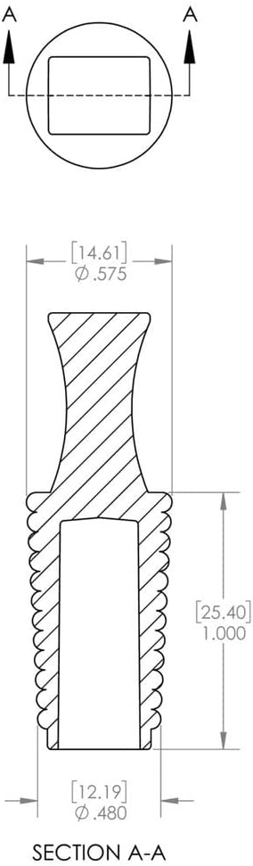 Caplugs FP00562 FP-SH Series – NBR Tapered Flangeless Plug, 250/Bag, Black Nitrile-Butadiene Rubber, 0.48" Min x 0.575" Max x 1" H, Reusable, Threaded Masking, Plating, Anodizing (SH-31661)