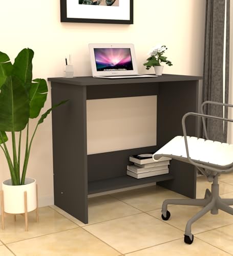 Image of SPECIALITY PANELS Modern Study Desk, Walnut Brown, Engineered Wood, 80x40x74 cm, Space-Saving Design with Lower Storage Shelf