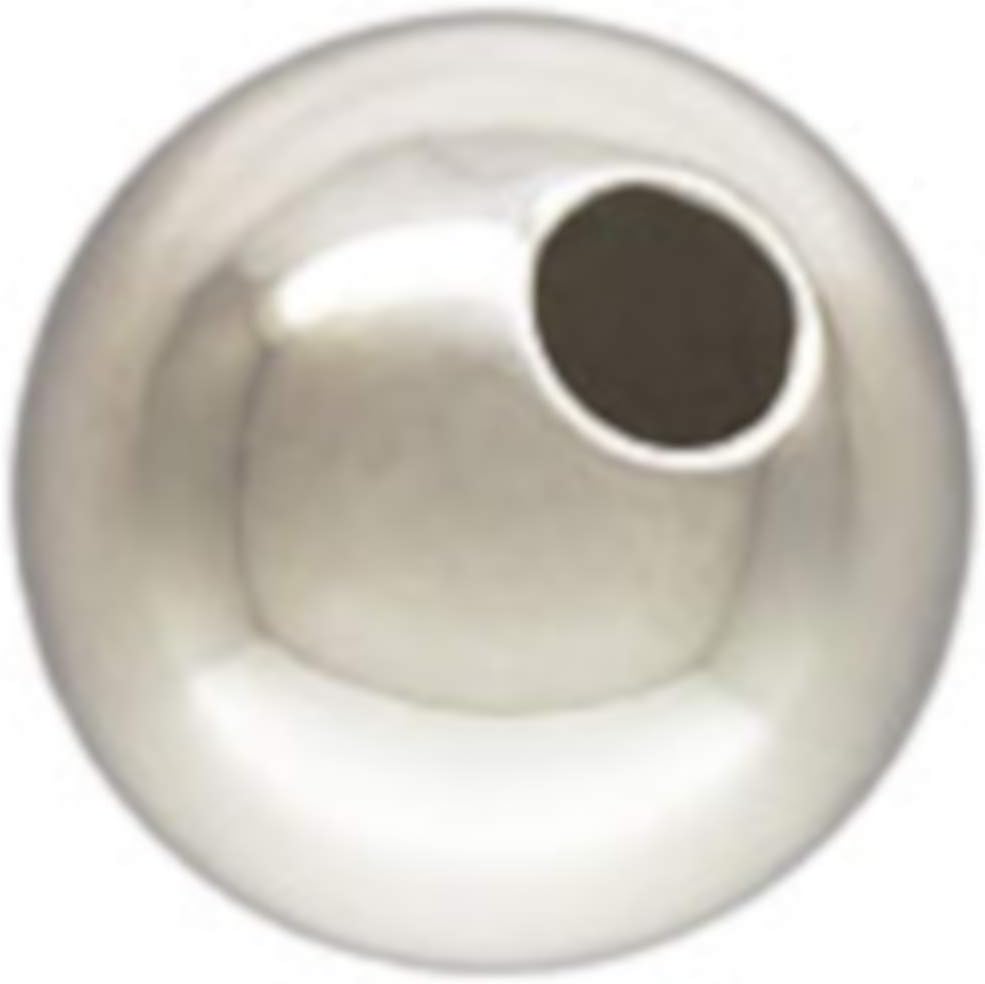 30 Qty. 7mm Round Sterling Silver Bead with 1.8mm Hole, .925, by JensFindings