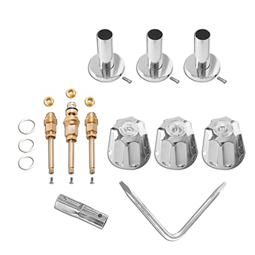 SENTO Bathtub and Shower 3 Handle Tub Trim Set For Gerber Faucets Bathtub Shower, Easy Installation, Heavy Duty Metal, Polished Chrome by SENTO BETTER HOME BETTER LIFE - Used condition - US$43.52