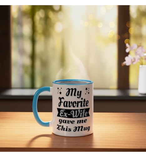 Taza de cerámica azul y blanca 11oz miniatura 3