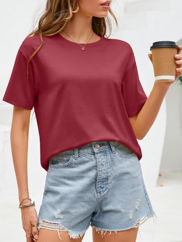 Image of UNCLECAT Womens Short Sleeve Crop Tops Summer Basic Cropped T Shirts