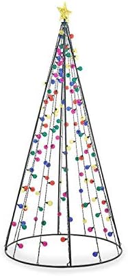 Winter Wonder Lane 7ft. Multi-Color Twinkle String Cone Tree Holiday Seasonal Christmas Indoor/Outdoor Light-Up Decor