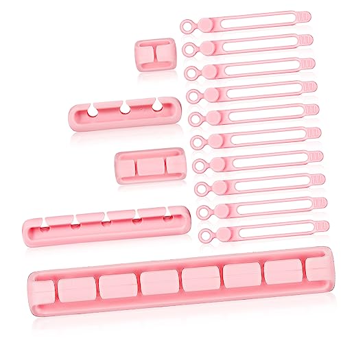 Uonlytech 15 piezas Cintas para Cables para Gestión de Cables Conjunto de Sujetadores Adhesivos para Organización de Escritorio miniatura 1