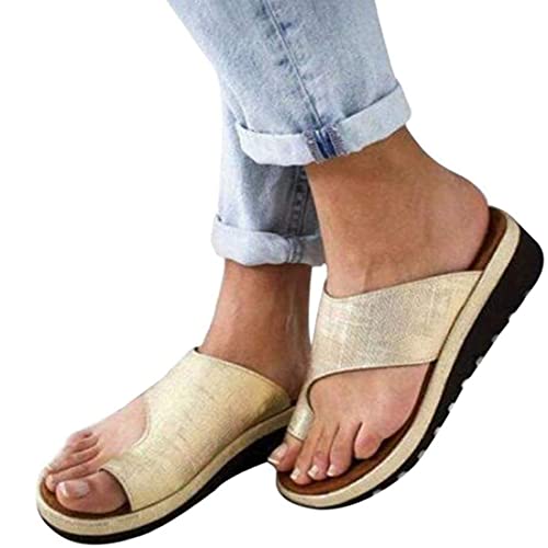 Sandalias ortopédicas de piel con puntera abierta para mujer, sandalias correctoras de juanetes ortopédicas para verano, al aire libre, senderismo, caminar, playa (Púrpura 40 EU)