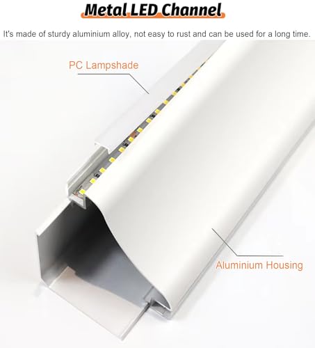 Diffuseur linéaire de lumière saillie corniche plafond et rainure double face ruban LED - 4