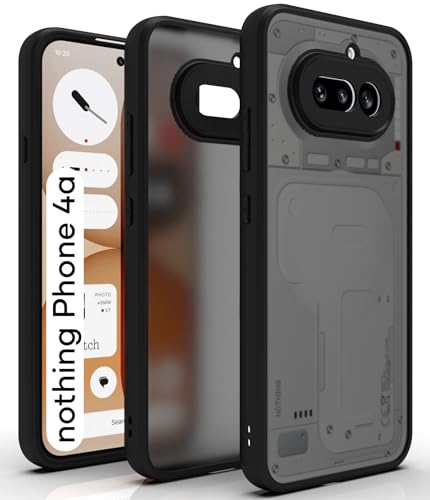 Image of RIGGEAR Shockproof Sleek Hybrid Armor Back Cover Case for Nothing Phone 4a 5G (Smoke Black Matte PC + Black TPU Bumper)