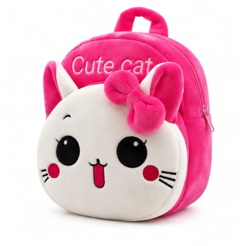 Image of Kids School Bag for Boys & Girls | Cartoon Print Bag for Nursery, LKG, UKG | Lightweight Backpack (School Bag For Kids) (Cute Cat+Angel baby)