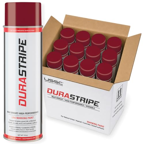 Image of Athletic Field Marking Paint - Case of 12 T-Tip Spray Cans, 18 oz Each - Bright, Durable Field Striping Paint. Several colors to choose from. (Burgundy)