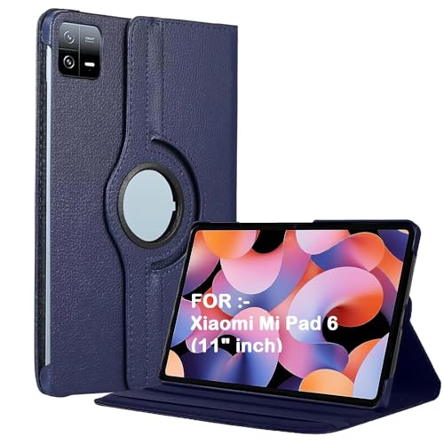 Image of Flip Cover for Xiaomi Mi Pad 6 (11 inch) 360 Degree Rotating Stand Case Cover (Blue)