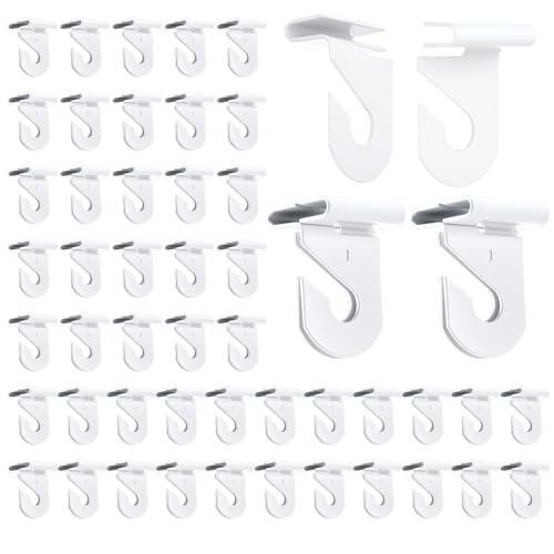 xozeooeu 100 PCS Heavy Duty Drop Ceiling Hooks, White Aluminum